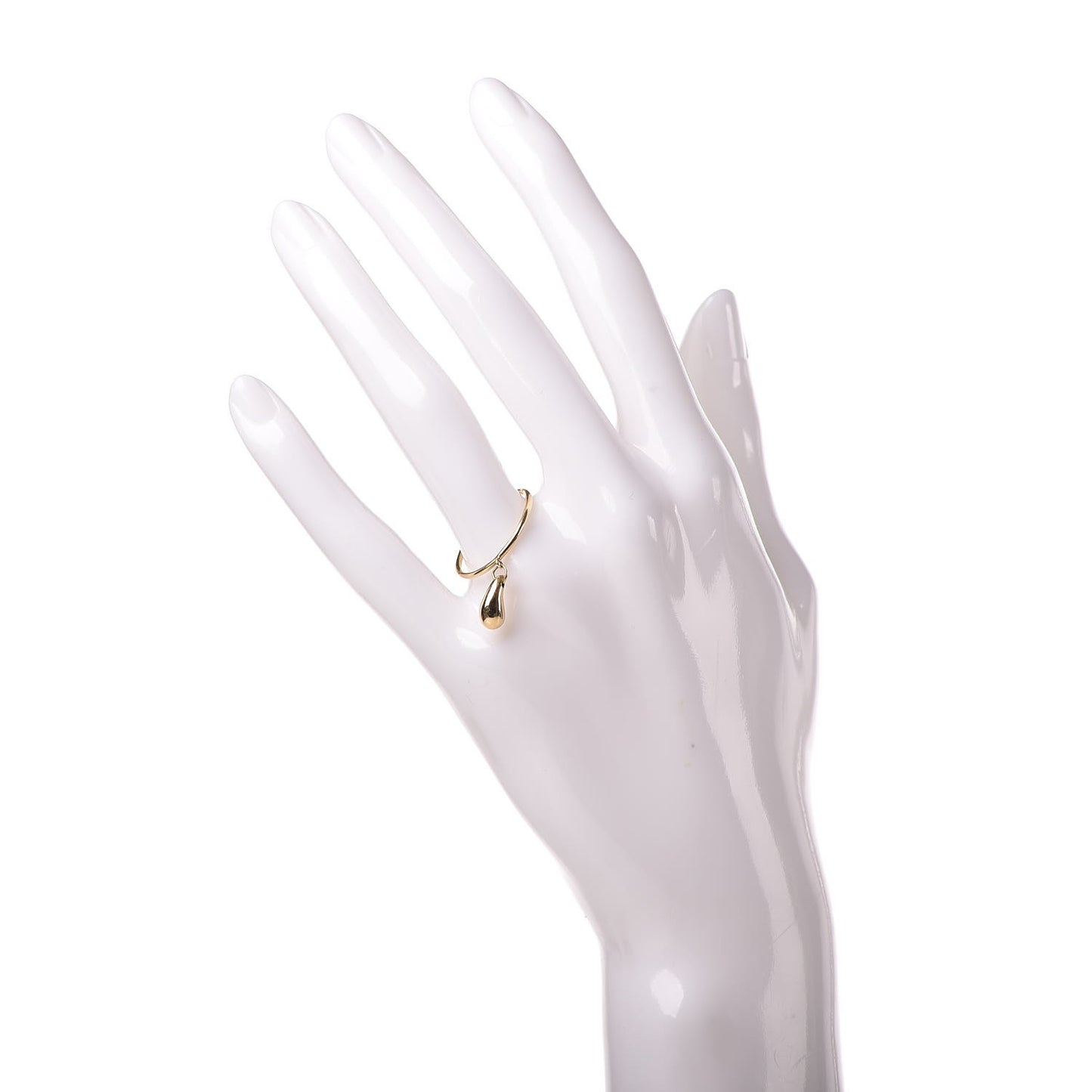 18K Yellow Gold Elsa Peretti Teardrop Charm Ring 54 6.75