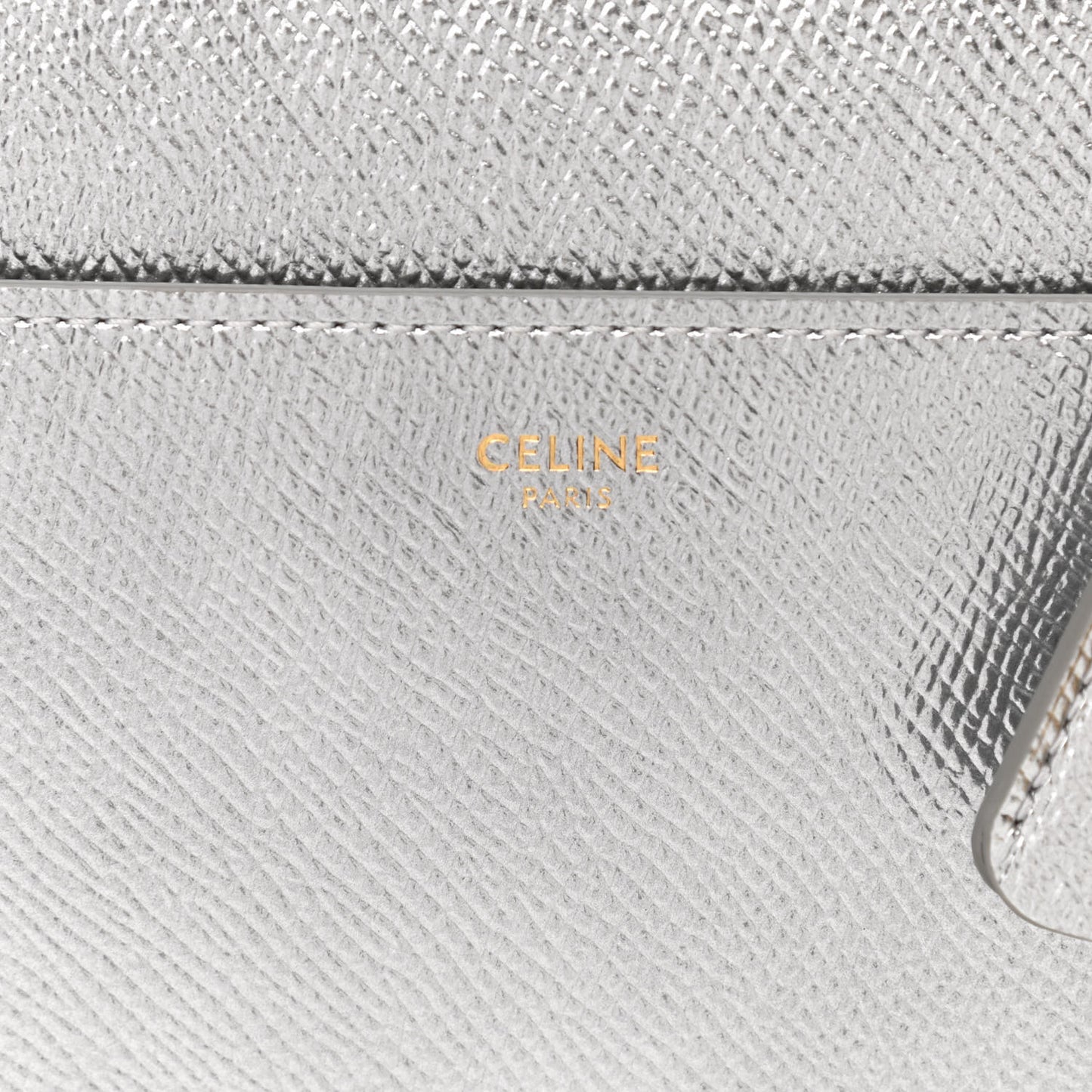 Laminated Grained Calfskin Cartable Small Briefcase Silver