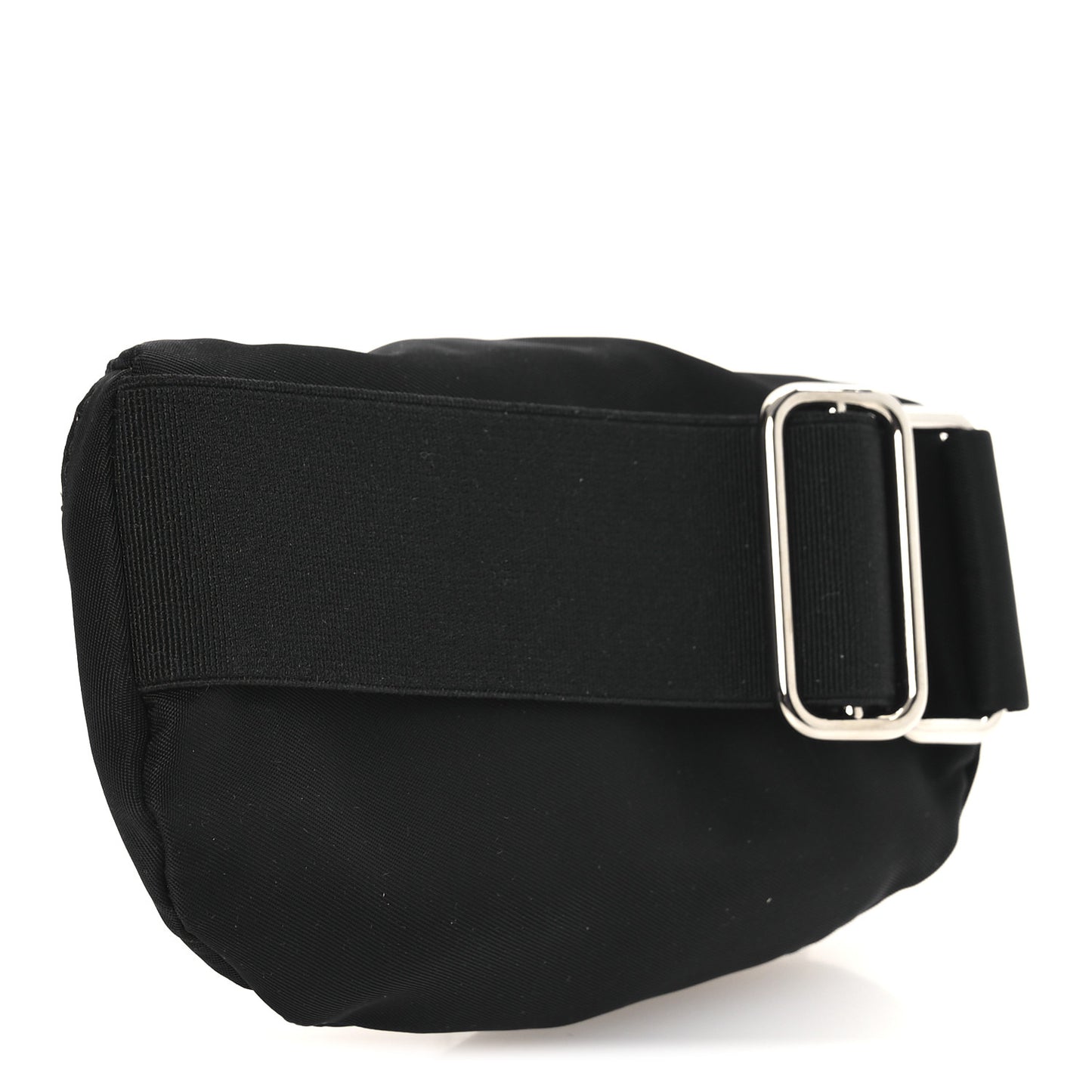 Re-Nylon Travel Saffiano Metal Triangle Logo Mini Arm Pouch Black