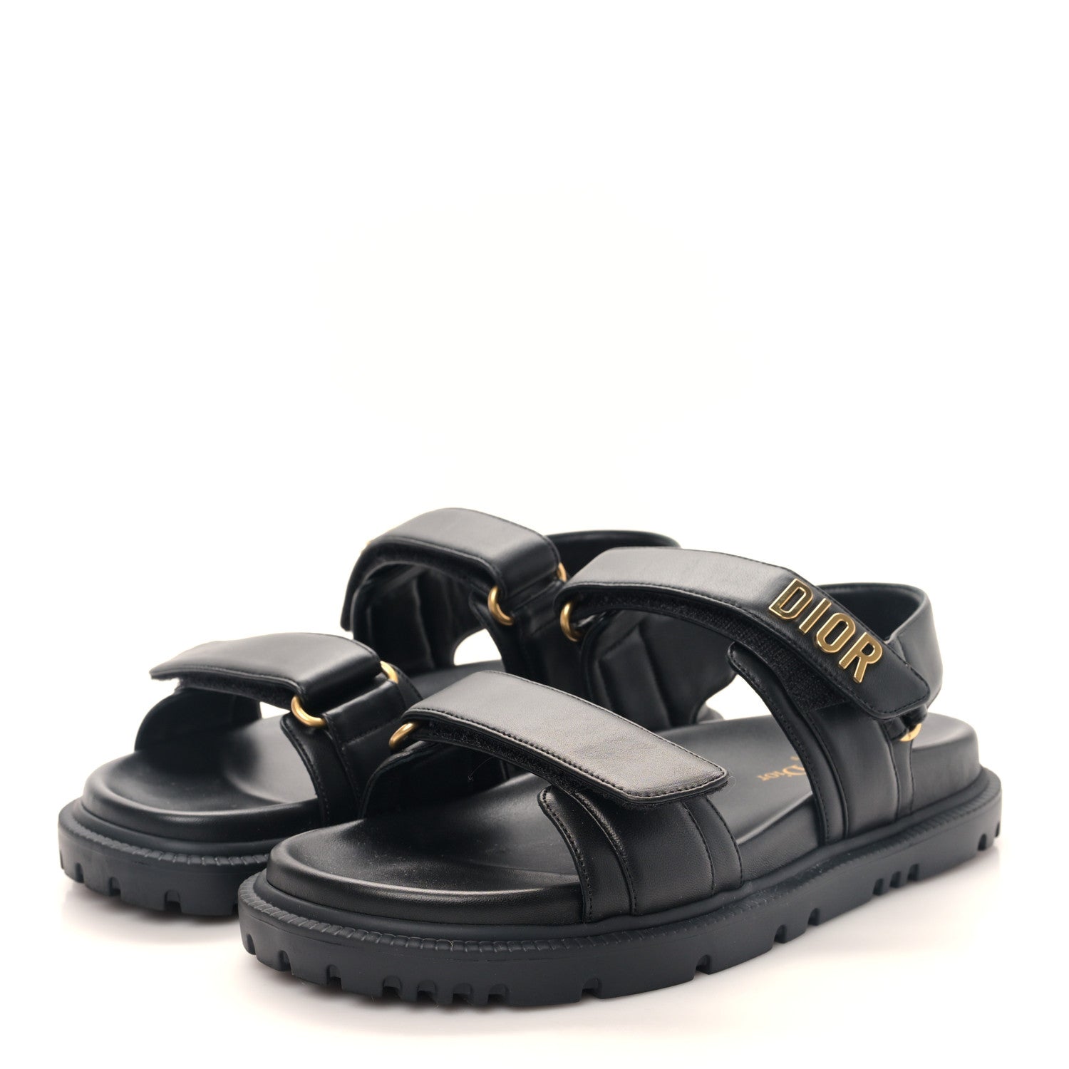 Christian Dior Lambskin Dioract 10mm Sandals 37 Black 3 of 8