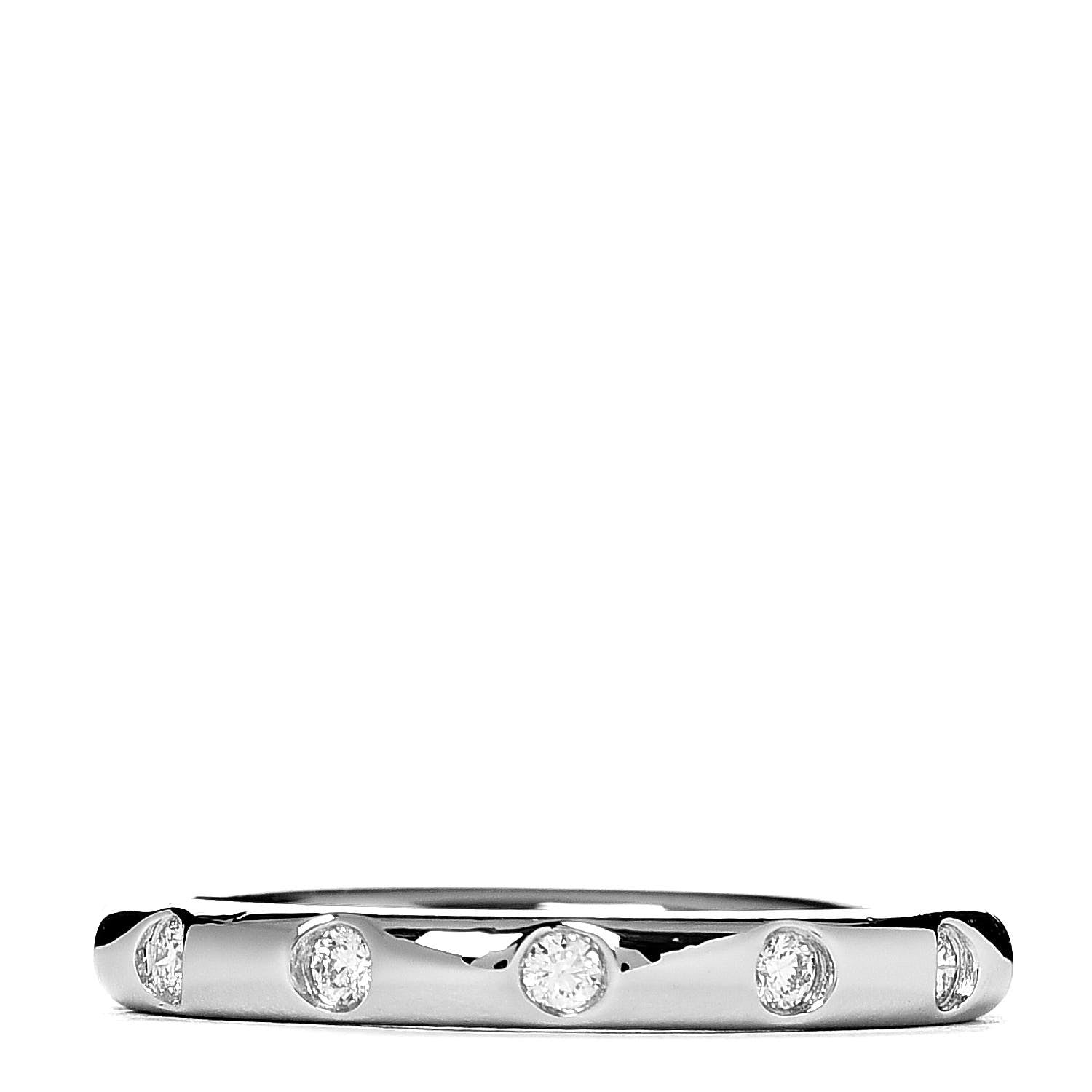 Tiffany Platinum Diamond Bezet Band Ring 50 5.5 3 of 4