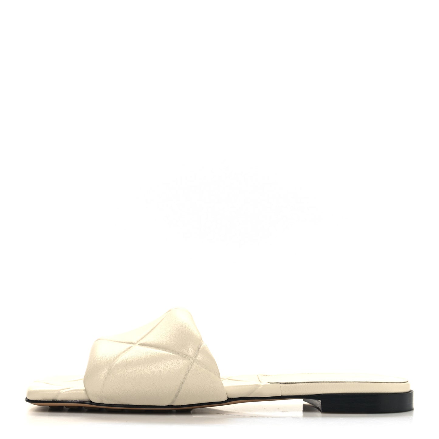 Nappa Quilted Rubber Lido Flat Sandals 36.5 Sea Salt