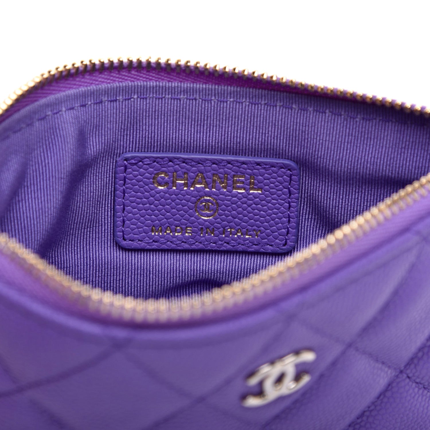 Chanel Caviar Quilted Small Cosmetic Case Purple 6 of 7