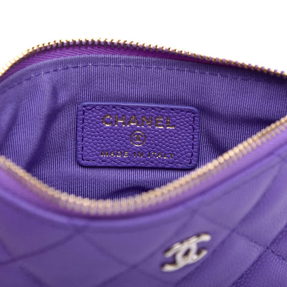 Chanel Caviar Quilted Small Cosmetic Case Purple 6 of 7
