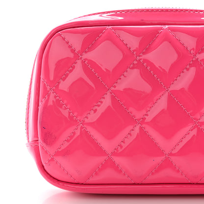 Chanel Patent Quilted Small Curvy Pouch Cosmetic Case Pink 8 of 10