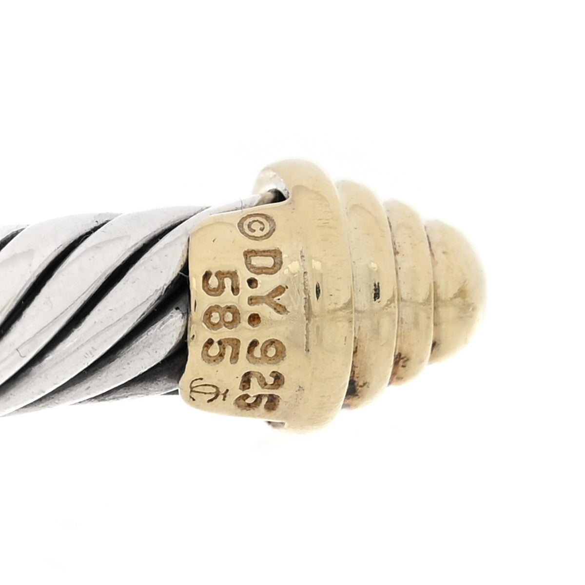 David Yurman Sterling Silver 14K Yellow Gold 5mm Cable Classics Bracelet 3 of 3