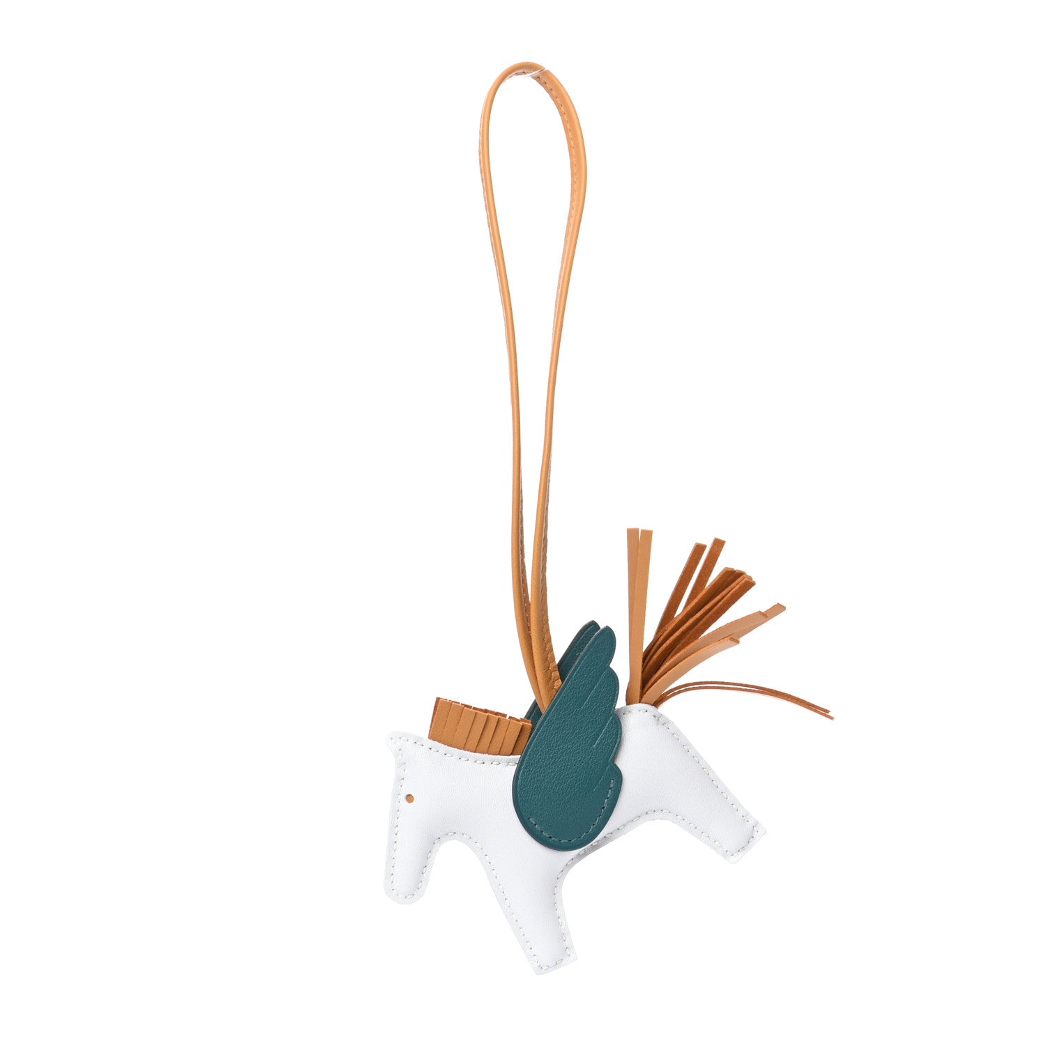 Hermes Milo Lambskin Grigri Rodeo Pegase Horse Bag Charm PM Bleu Brume Sesame Vert Bosphore 1 of 5