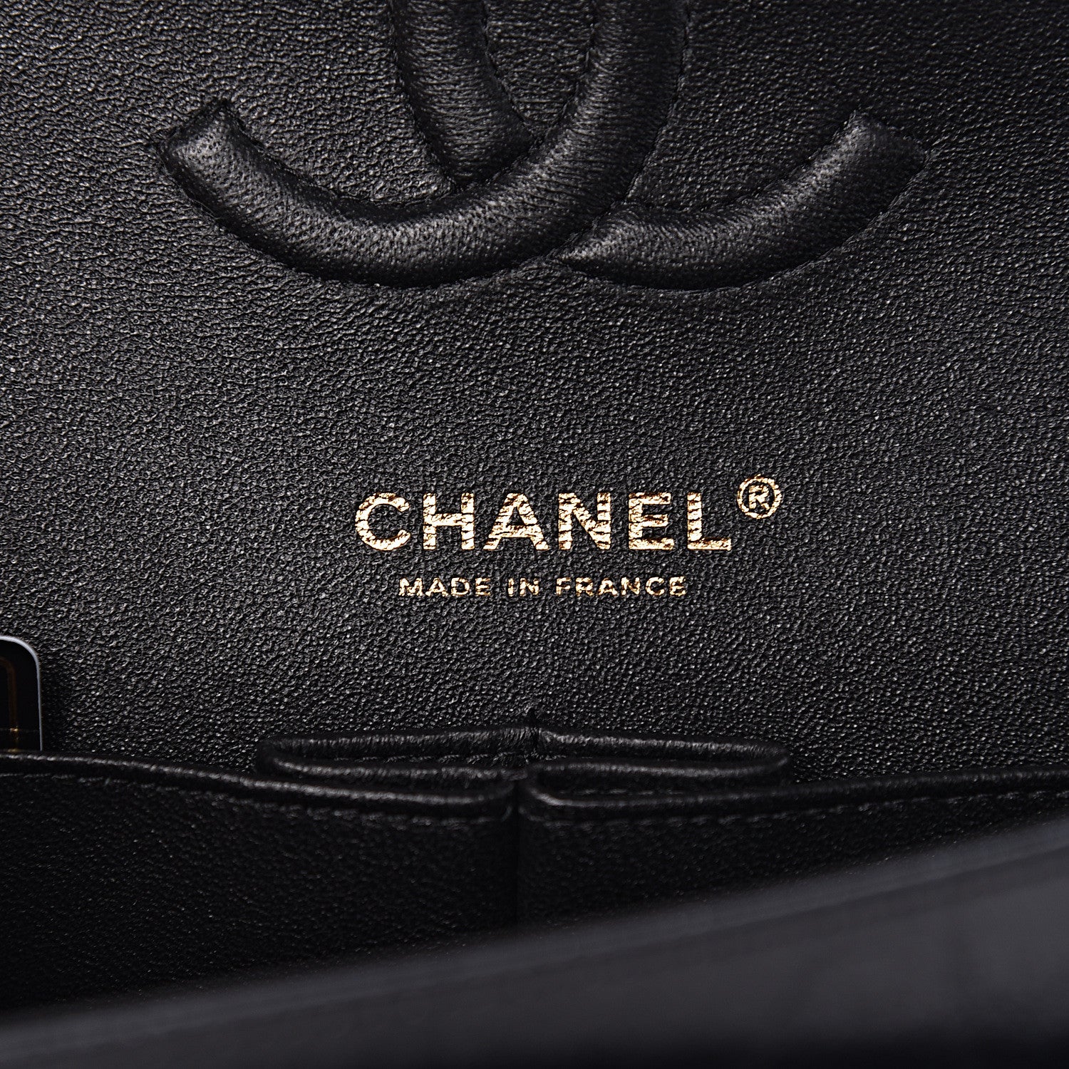 Chanel Crumpled Calfskin Chevron Quilted Medium Double Flap Black 6 of 10