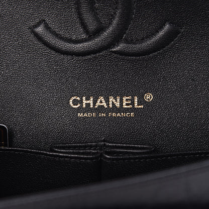 Chanel Crumpled Calfskin Chevron Quilted Medium Double Flap Black 6 of 10