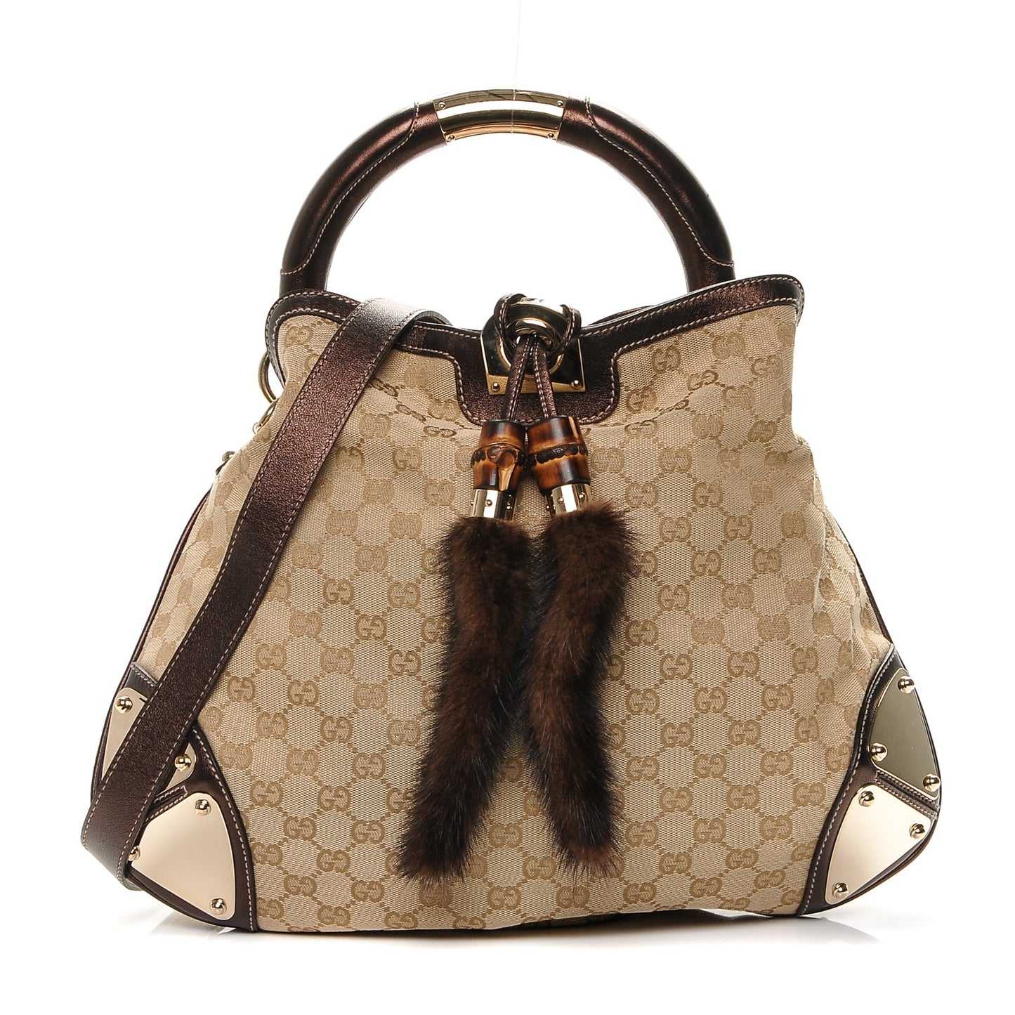 Monogram Mink Indy Small Top Handle Bag Metallic