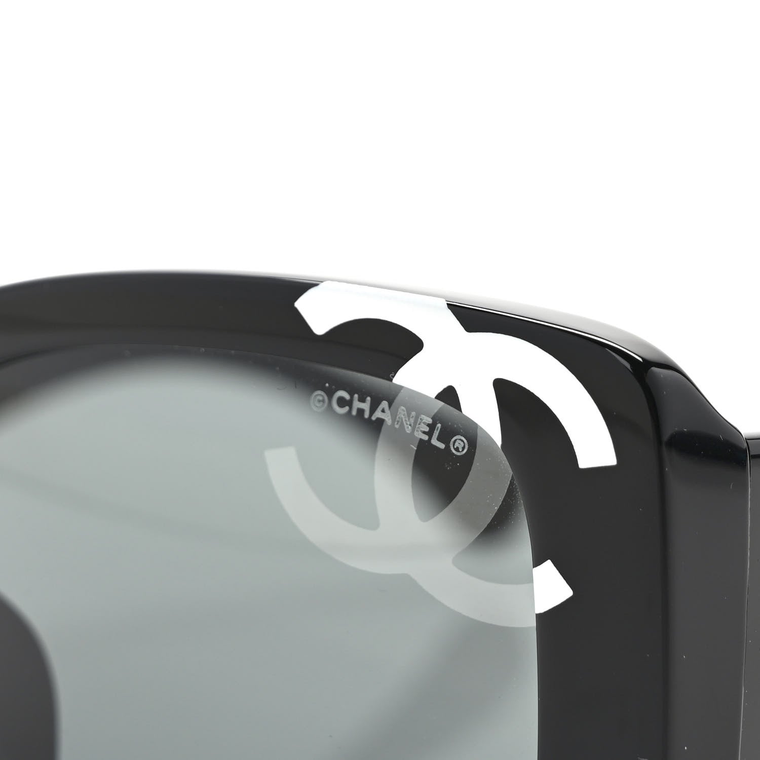 Chanel Acetate CC Logo Square Sunglasses 71472 Black 5 of 8