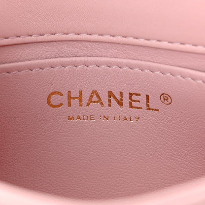 Chanel Lambskin Quilted Mini Heart Charms Flap Light Pink 6 of 11