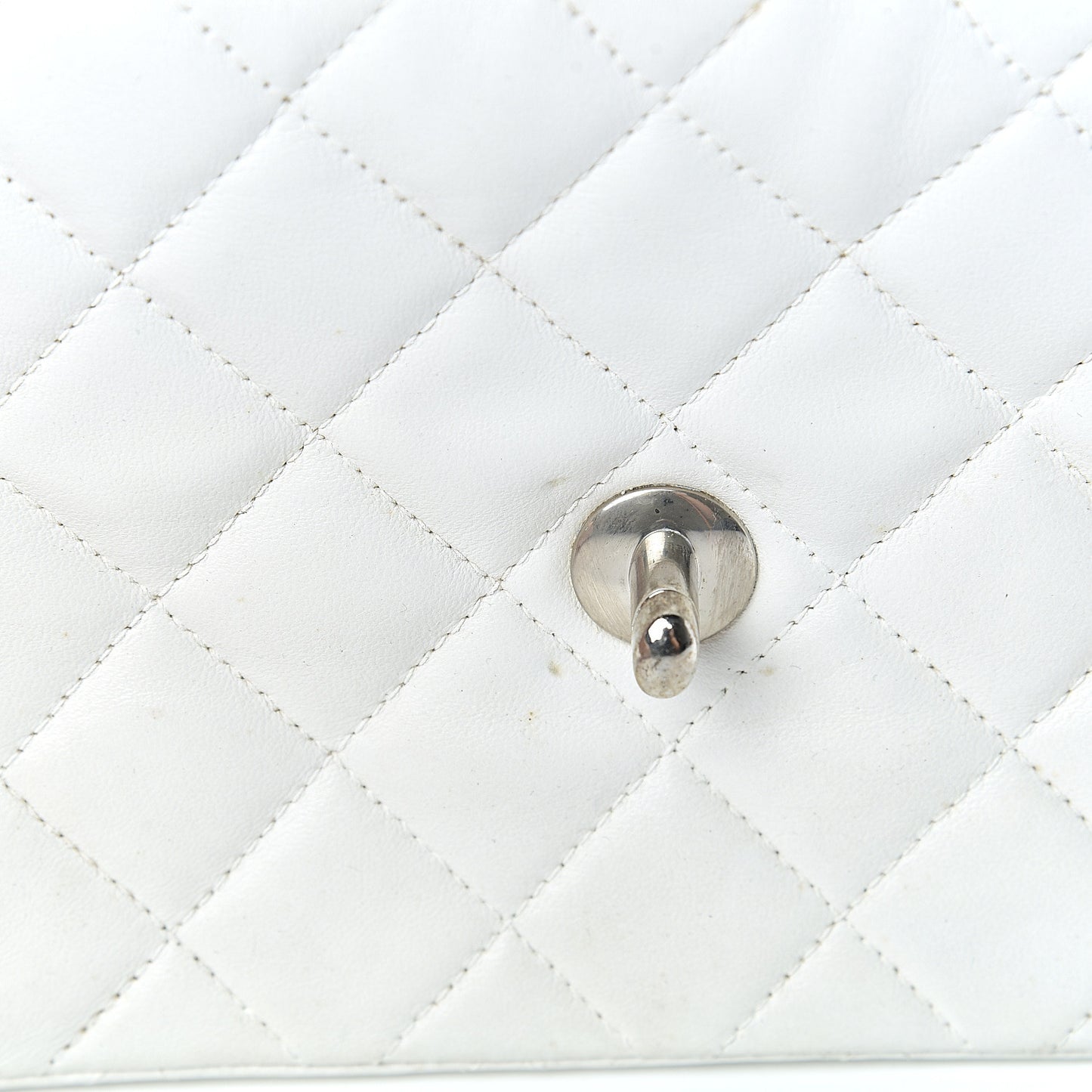 Lambskin Quilted Mini Square Flap White