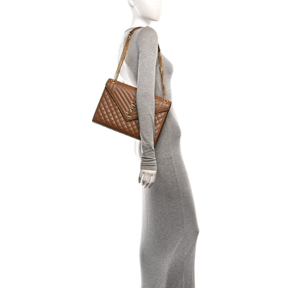 Saint Laurent Grain De Poudre Textured Mixed Matelasse Triquilt Large Monogram Satchel Naturel 2 of 11