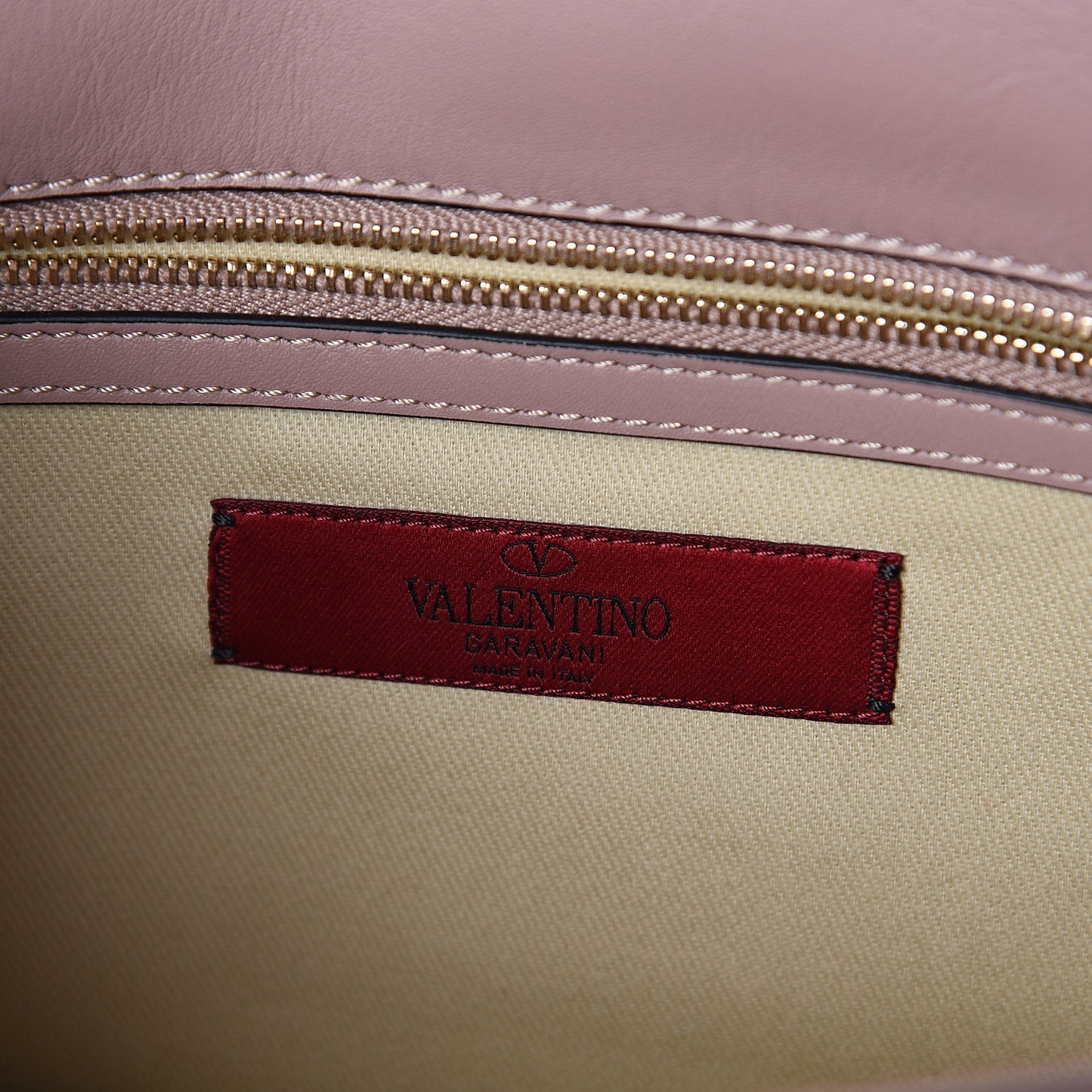 Vitello Medium Glam Lock Rockstud Flap Poudre