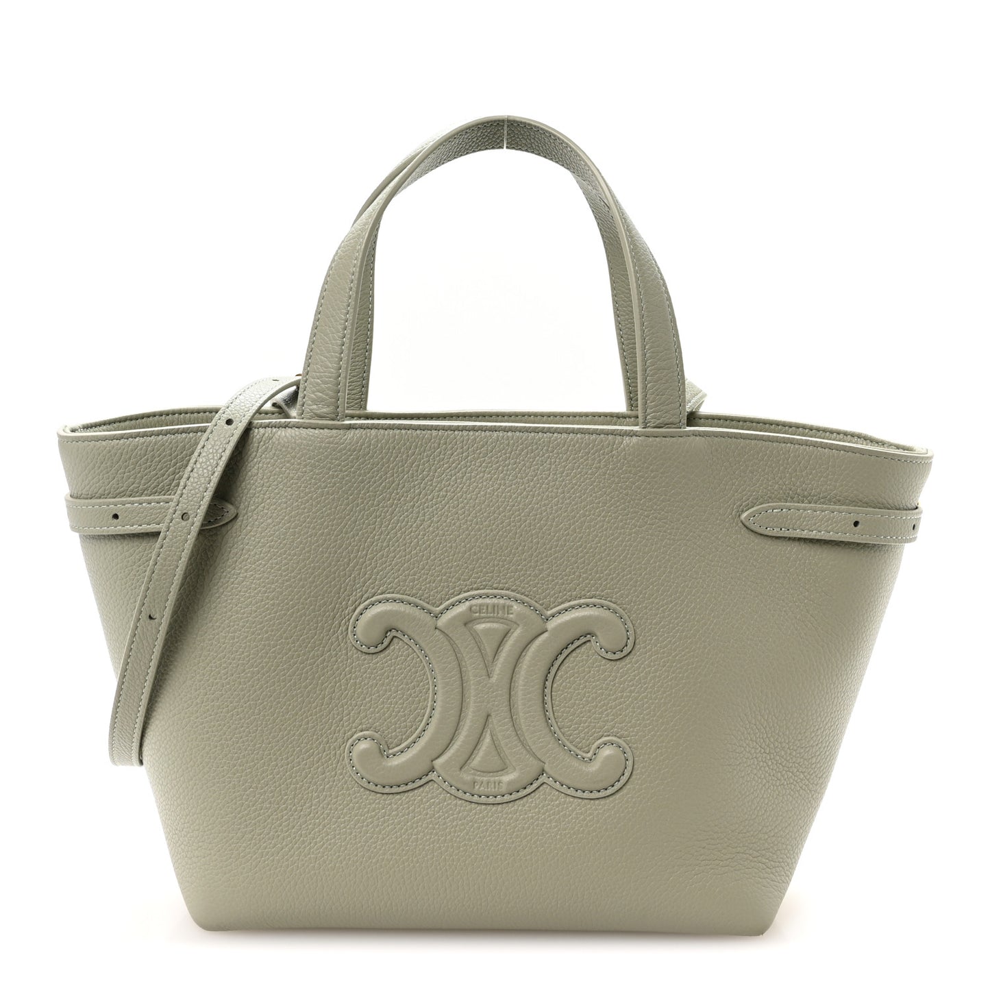 Grained Calfskin Triomphe Mini Cabas Anais Light Clay