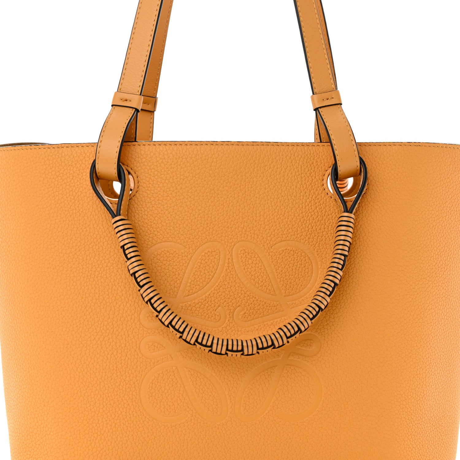 Loewe Grained Calfskin Small Anagram Tote Saffron Yellow 7 of 12
