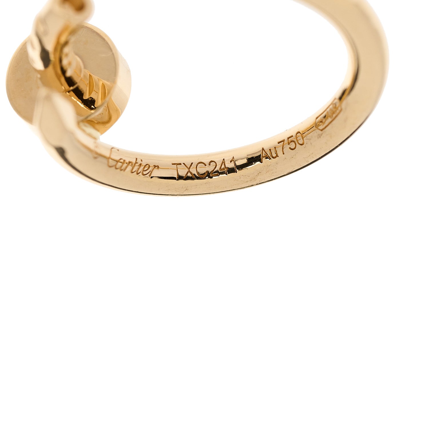 Cartier 18K Yellow Gold Juste Un Clou Single Hoop Earring 3 of 4