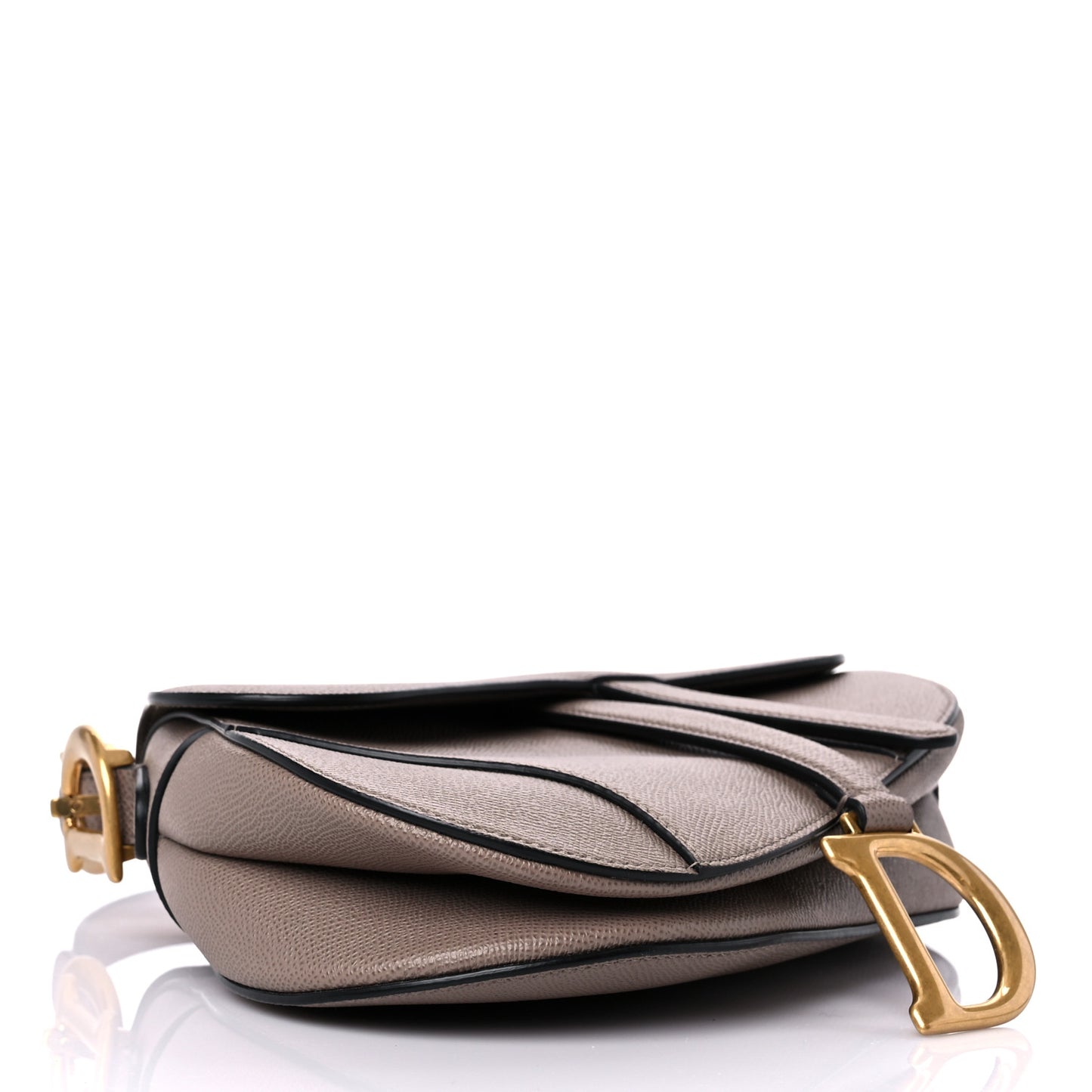 Grained Calfskin Saddle Bag Warm Taupe