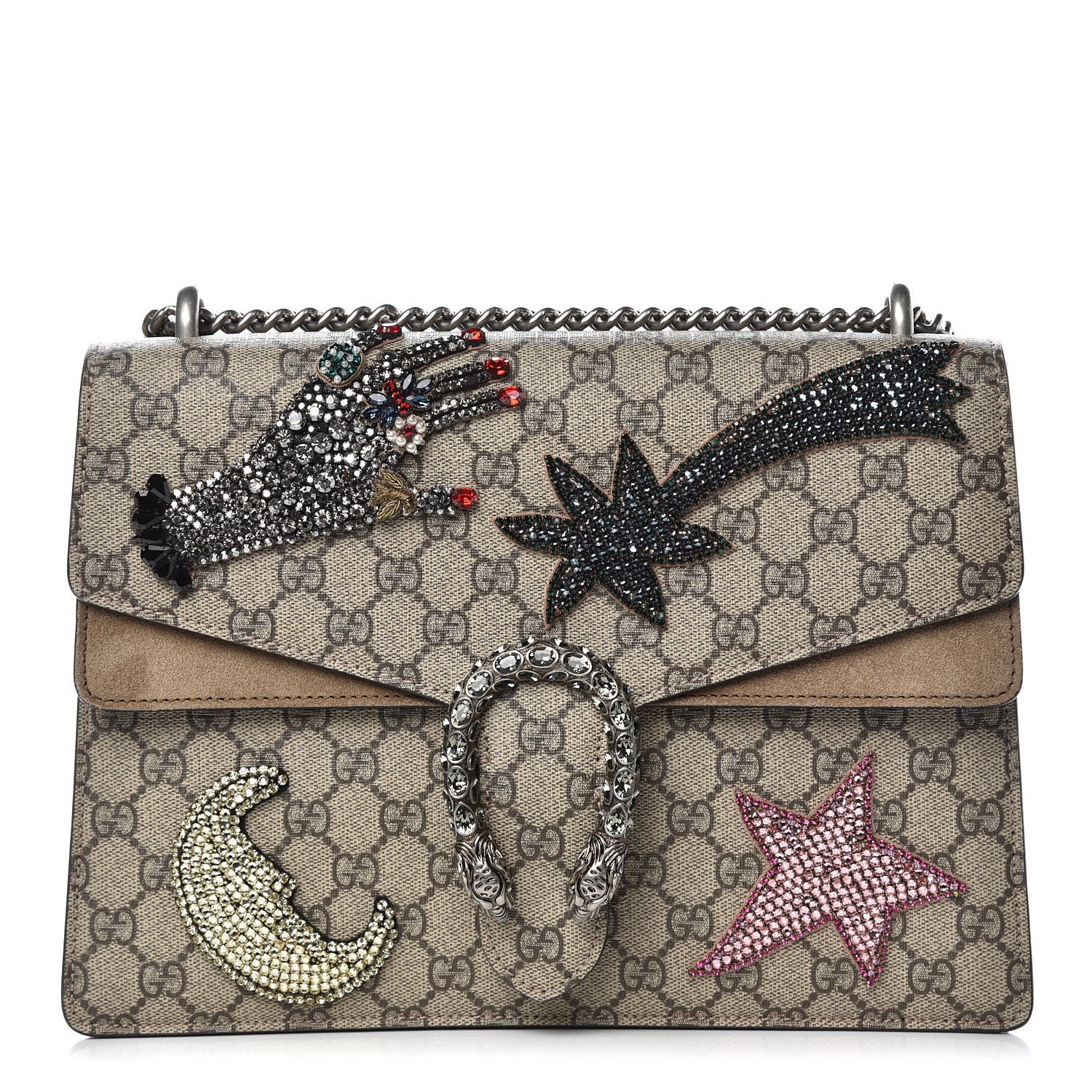 Gucci GG Supreme Monogram Shooting Star Embroidered Medium Dionysus Shoulder Bag Beige 1 of 11