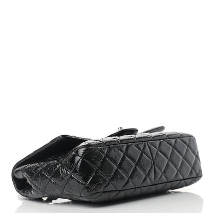 Chanel Crinkled Patent Quilted Jumbo Single Flap Black 4 of 15