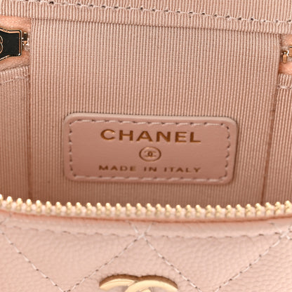 Chanel Caviar Quilted Small Vertical Coco Beauty Vanity Case With Chain Light Pink 6 of 10