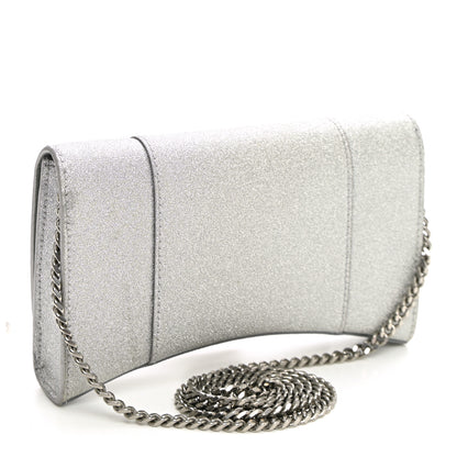 Balenciaga Sparkling Fabric XS Hourglass Wallet On Chain Silver 3 of 9