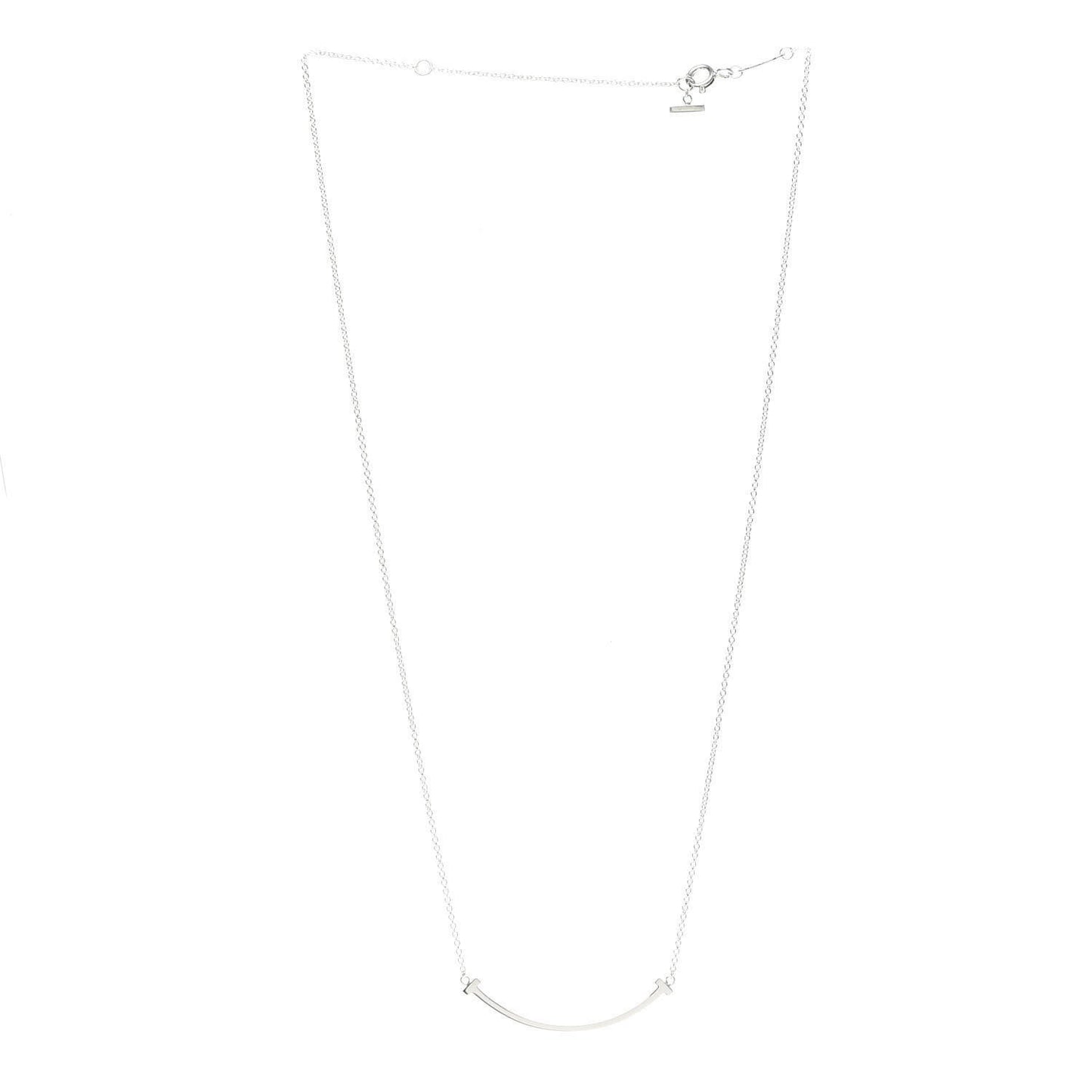 Sterling Silver Small T Smile Pendant Necklace