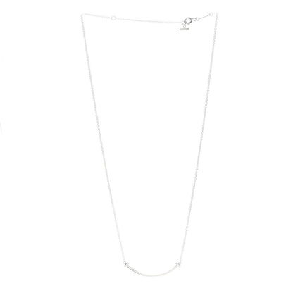 Tiffany Sterling Silver Small T Smile Pendant Necklace 3 of 6