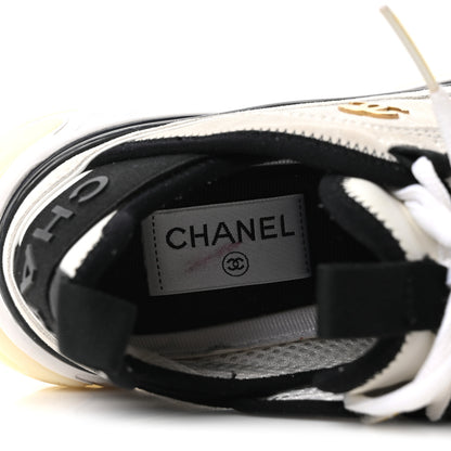 Chanel Suede Calfskin Nylon Grosgrain CC Sneakers 37 White 8 of 9