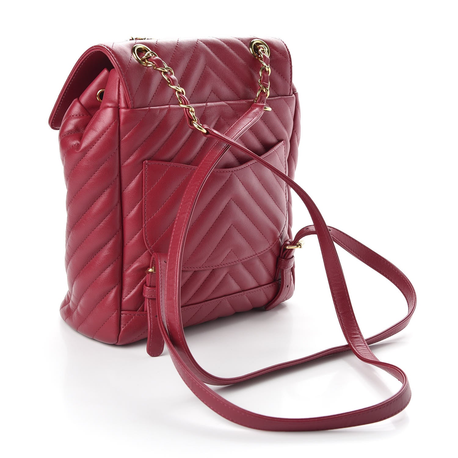 Chanel Calfskin Chevron Quilted Small Urban Spirit Backpack Dark Pink 2 of 8