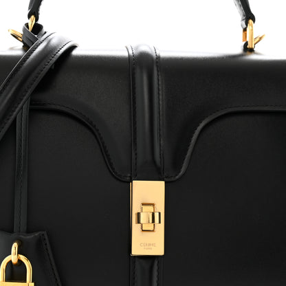 Celine Satinated Calfskin Small 16 Top Handle Bag Black 10 of 14