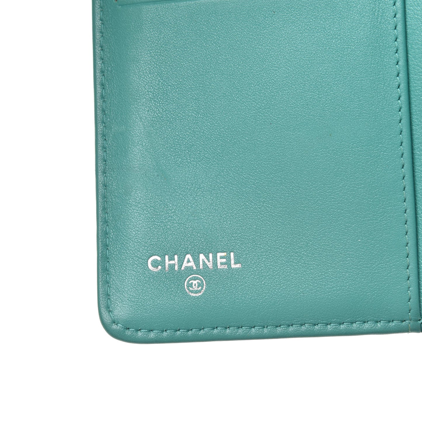 Patent Quilted Zip Pocket Wallet Turquoise