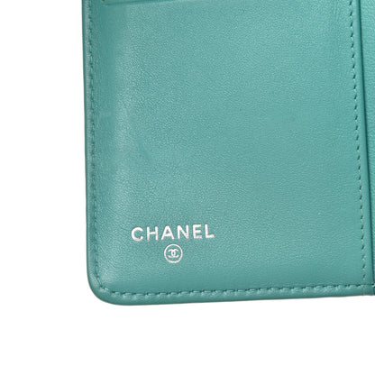 Chanel Patent Quilted Zip Pocket Wallet Turquoise 6 of 7