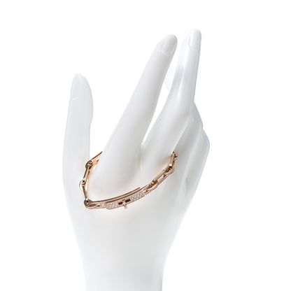 Hermes 18K Rose Gold Diamond Full Pave PM Kelly Chaine Bracelet SH 2 of 5