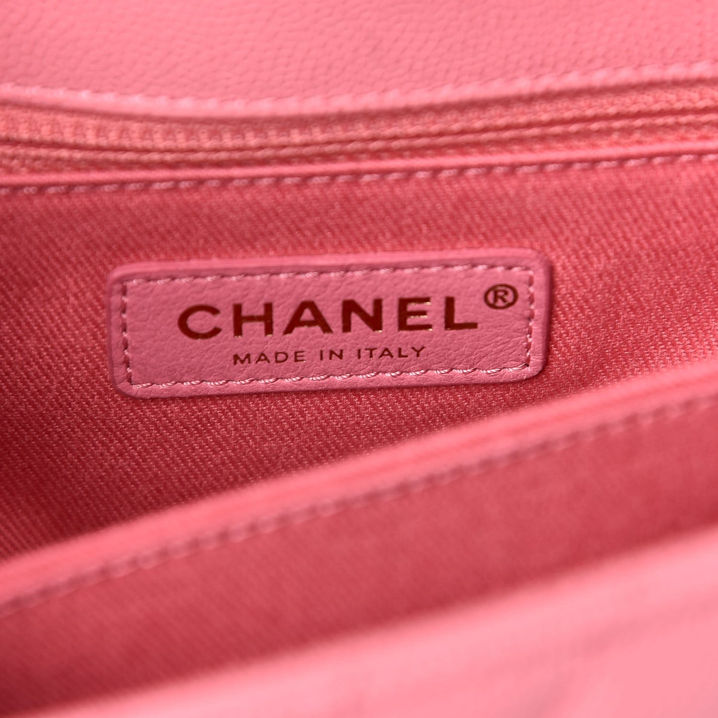 Caviar Chevron Quilted Mini Coco Handle Flap Pink