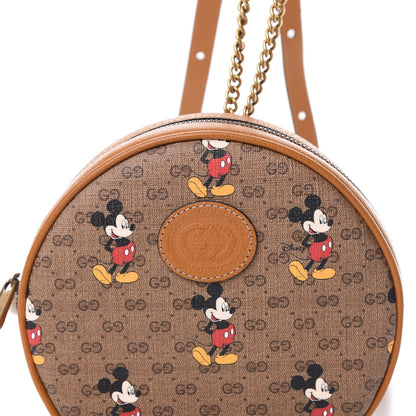 Gucci X DISNEY Mini Vintage GG Supreme Monogram Mickey Mouse Round Backpack Beige Vintage Sun Oil 8 of 8