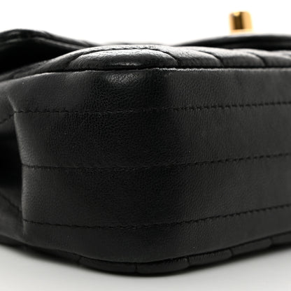Chanel Lambskin Chevron Quilted Extra Mini Rectangular Flap Black 9 of 10