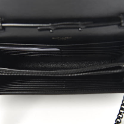 Saint Laurent Paillette Suede Monogram Kate Chain Wallet Pink Black 5 of 10