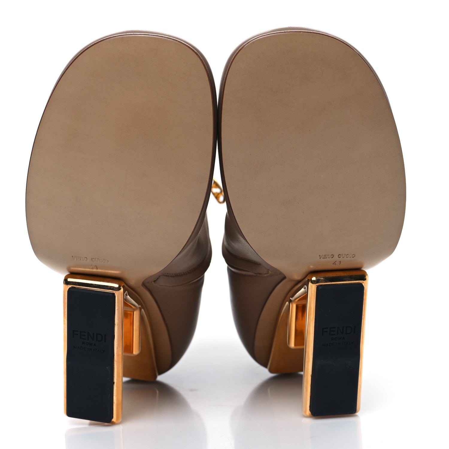 Fendi Nappa Fendi First 95mm Booties 41 Beige 5 of 7