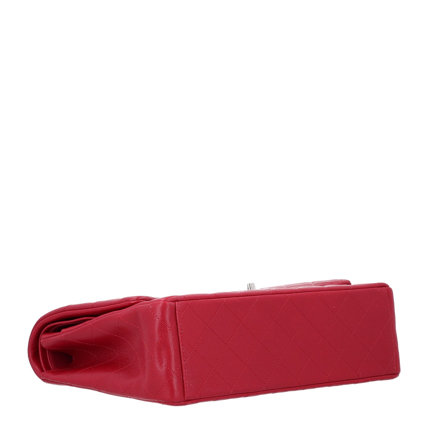 Caviar Quilted Maxi Double Flap Dark Red