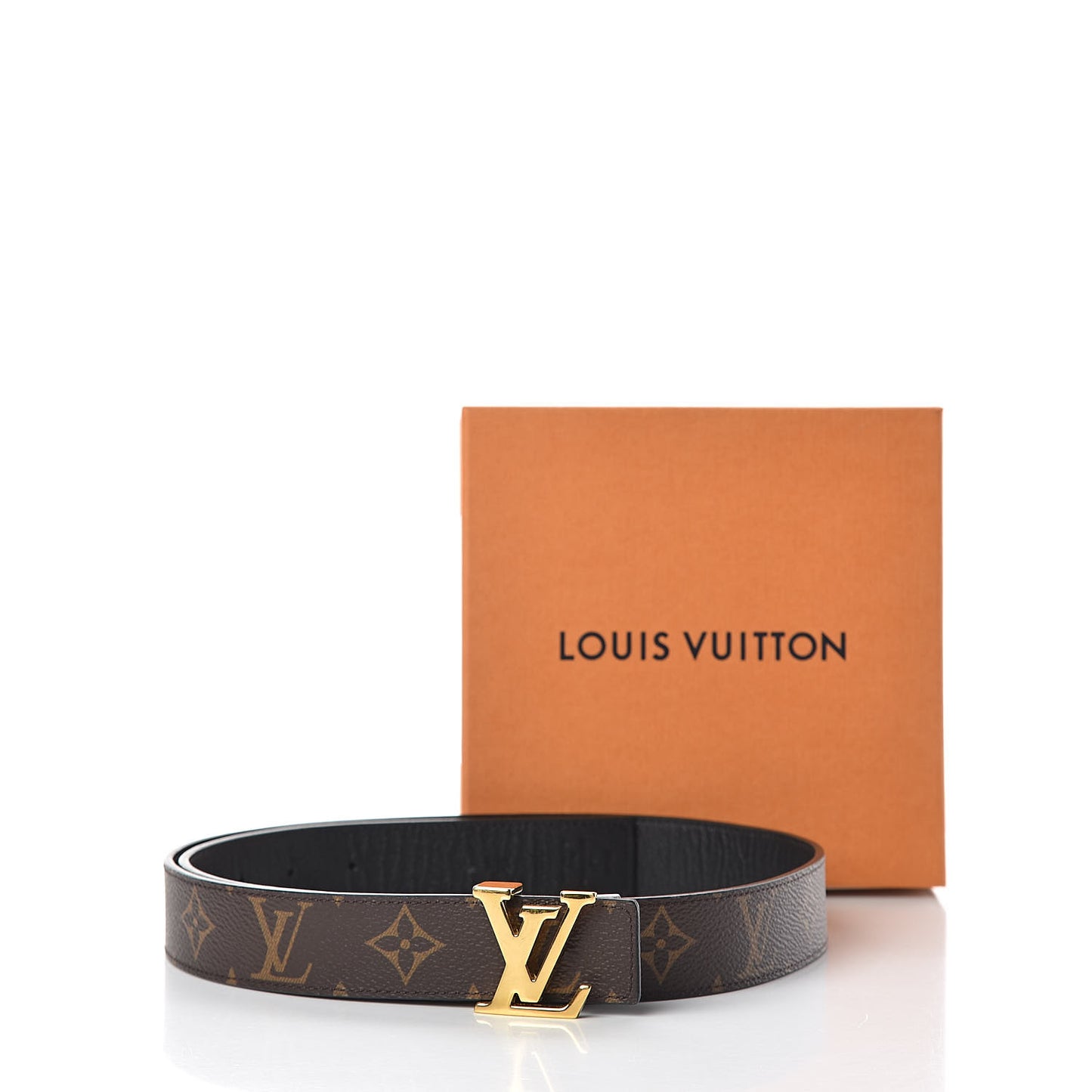 Calfskin Monogram 30mm LV Initiales Reversible Belt 85 34 Black