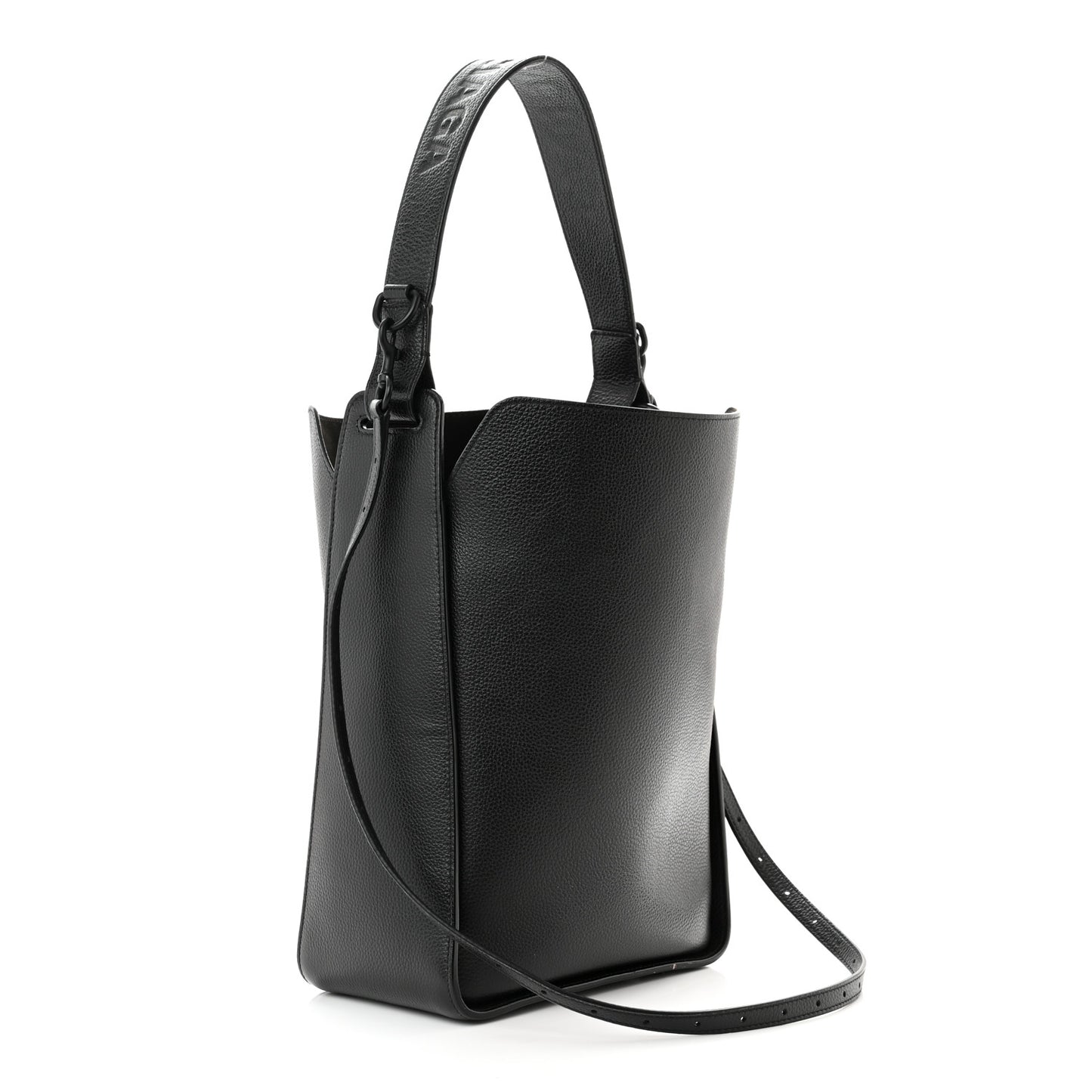 Calfskin Logo Embossed Small Tool 2.0 North-South Tote Black