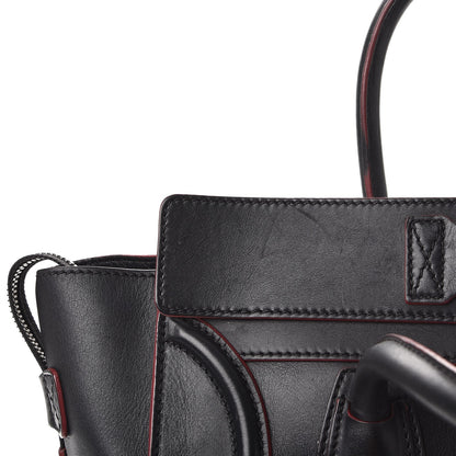 Celine Smooth Calfskin Mini Luggage Black Pink Trim 20 of 27