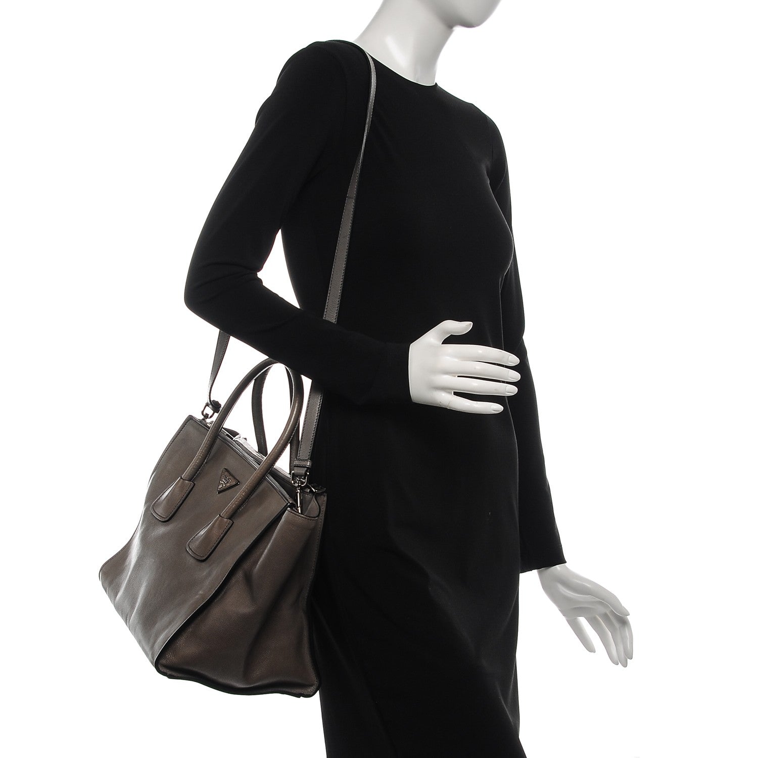 Prada Glace Calf Twin Pocket Tote Marmo 10 of 19