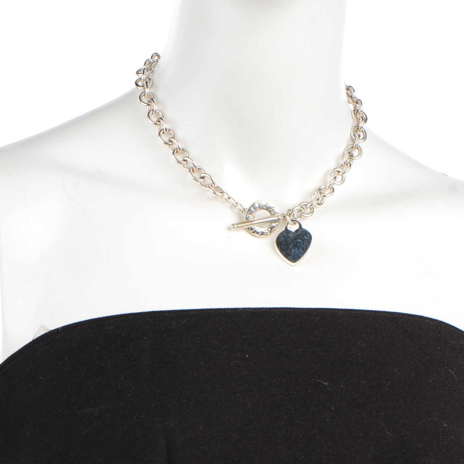 Tiffany Sterling Silver Heart Tag Toggle Necklace 2 of 5