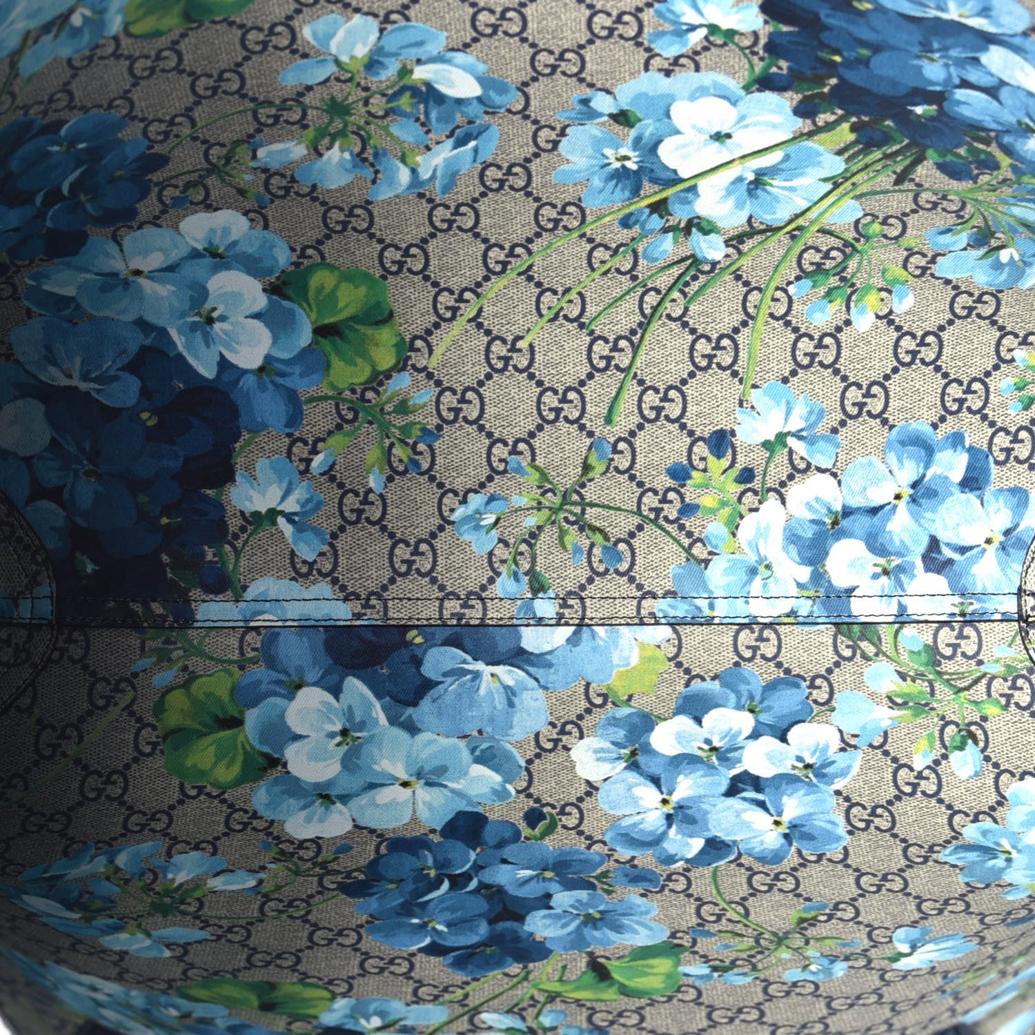Gucci GG Supreme Monogram Blooms Medium Reversible Tote Beige Blue Navy 10 of 17