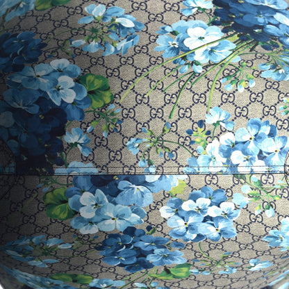 Gucci GG Supreme Monogram Blooms Medium Reversible Tote Beige Blue Navy 10 of 17