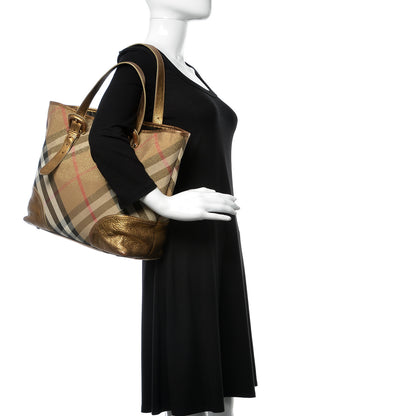 Burberry Shimmer Check Byron Tote Gold 2 of 13