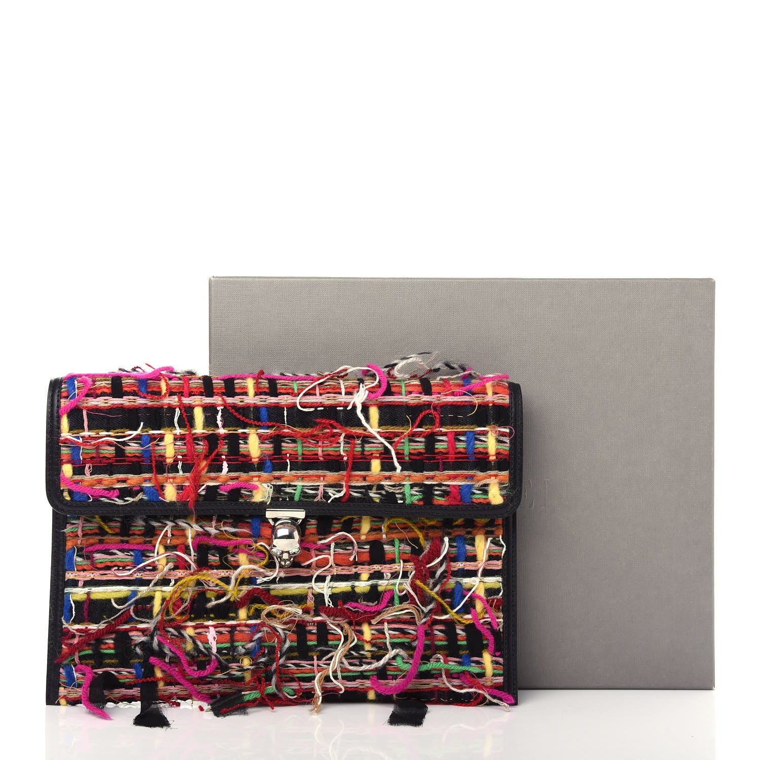Alexander McQueen Tweed Skull Envelope Clutch 8 of 8